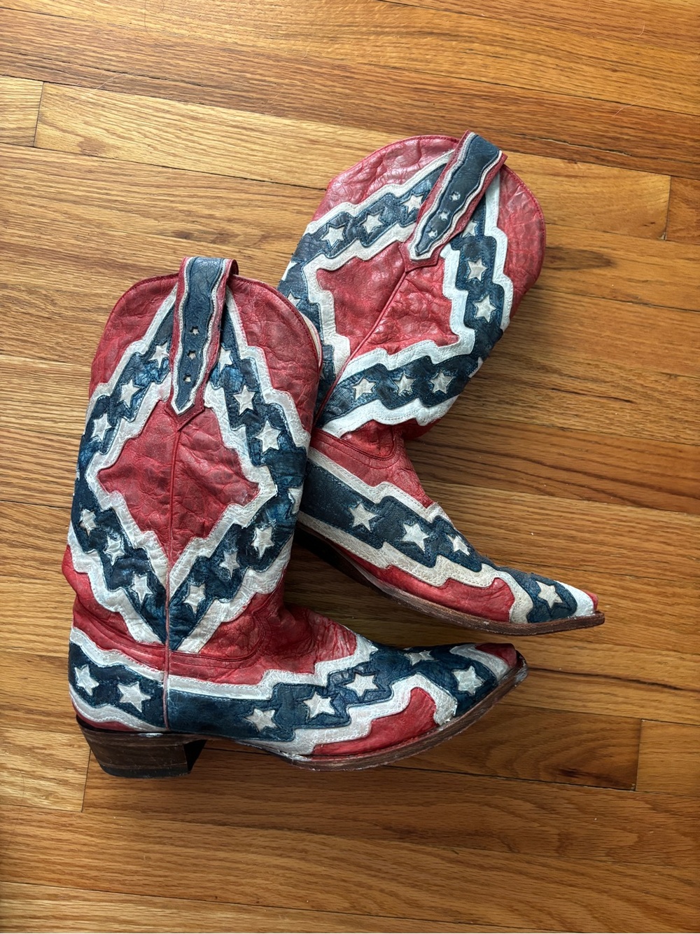 vintage corral red white and blue stars and stripes cowboy boots